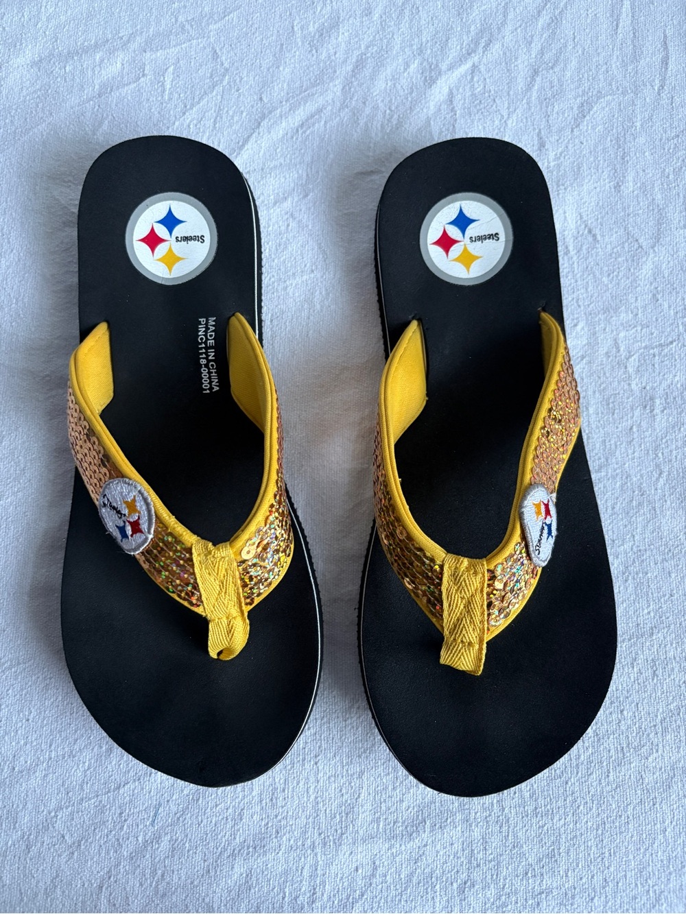 Womens Flip Flops Pittsburgh Steelers size 7